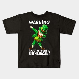 Warning I May Be Prone To Shenanigans Kids T-Shirt